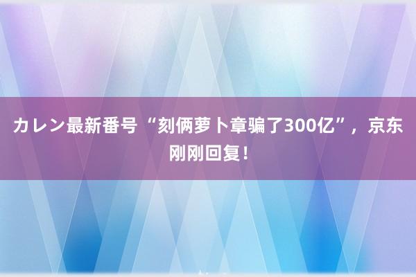 カレン最新番号 “刻俩萝卜章骗了300亿”，京东刚刚回复！