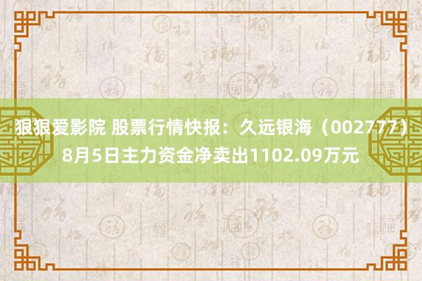 狠狠爱影院 股票行情快报：久远银海（002777）8月5日主力资金净卖出1102.09万元