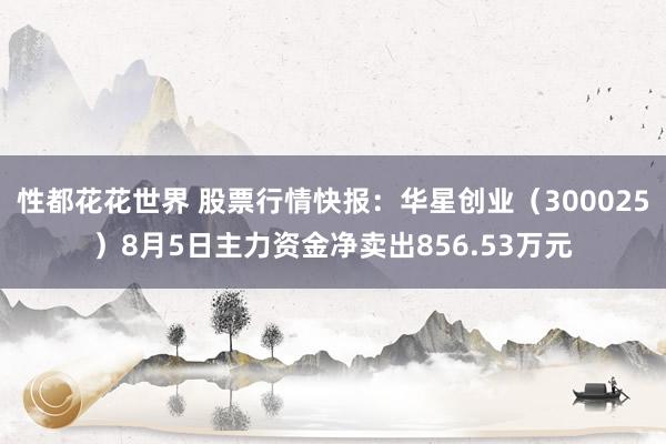 性都花花世界 股票行情快报：华星创业（300025）8月5日主力资金净卖出856.53万元