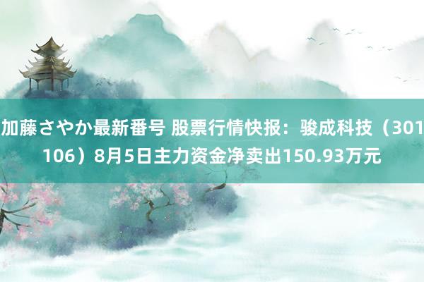 加藤さやか最新番号 股票行情快报：骏成科技（301106）8月5日主力资金净卖出150.93万元