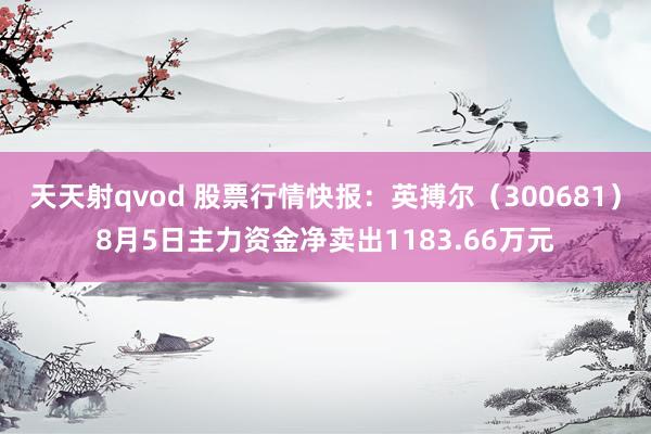 天天射qvod 股票行情快报：英搏尔（300681）8月5日主力资金净卖出1183.66万元