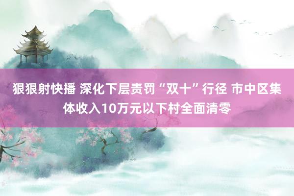 狠狠射快播 深化下层责罚“双十”行径 市中区集体收入10万元以下村全面清零