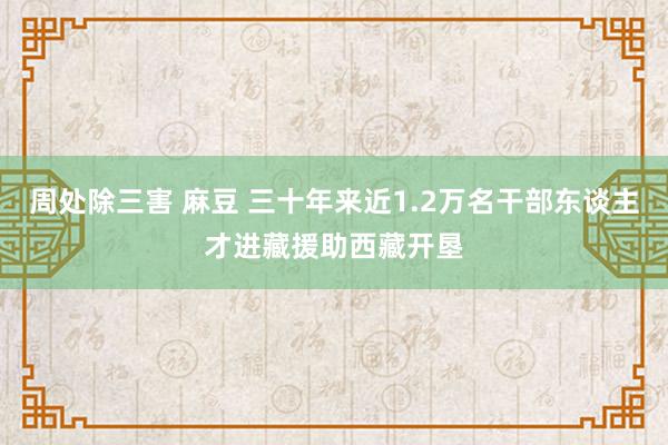 周处除三害 麻豆 三十年来近1.2万名干部东谈主才进藏援助西藏开垦