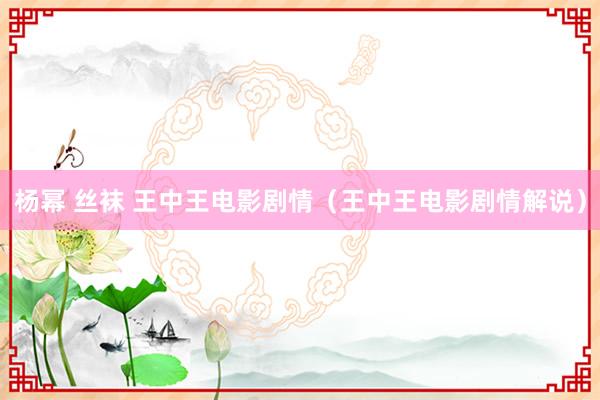 杨幂 丝袜 王中王电影剧情（王中王电影剧情解说）