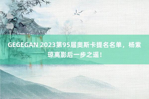 GEGEGAN 2023第95届奥斯卡提名名单，杨紫琼离影后一步之遥！