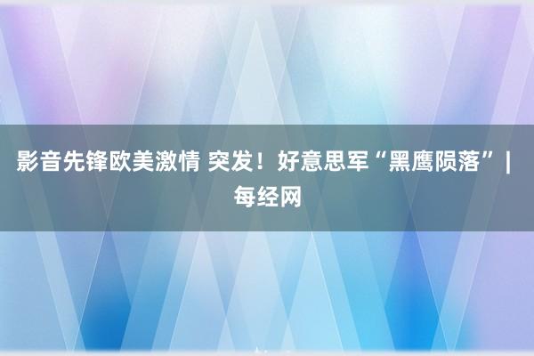 影音先锋欧美激情 突发！好意思军“黑鹰陨落” | 每经网