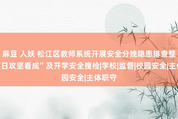 麻豆 人妖 松江区教师系统开展安全分娩隐患排查整治“夏日攻坚看成”及开学安全搜检|学校|监督|校园安全|主体职守