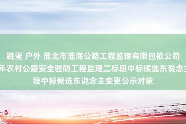 跳蛋 户外 淮北市淮海公路工程监理有限包袱公司等为泗县2024年农村公路安全驻防工程监理二标段中标候选东说念主变更公示对象