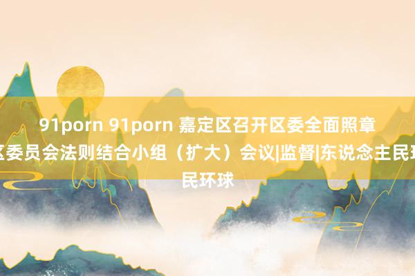 91porn 91porn 嘉定区召开区委全面照章治区委员会法则结合小组（扩大）会议|监督|东说念主民环球