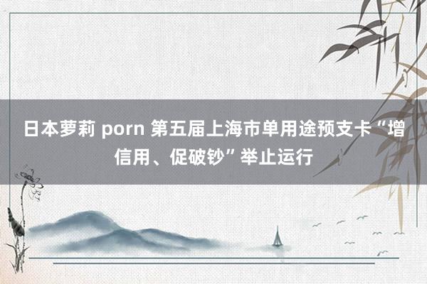 日本萝莉 porn 第五届上海市单用途预支卡“增信用、促破钞”举止运行