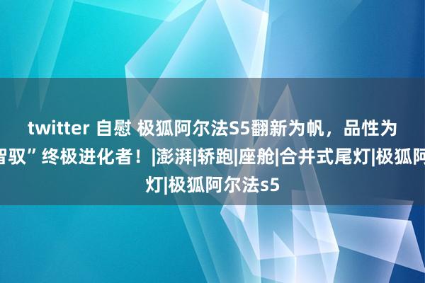 twitter 自慰 极狐阿尔法S5翻新为帆，品性为舵，“智驭”终极进化者！|澎湃|轿跑|座舱|合并式尾灯|极狐阿尔法s5