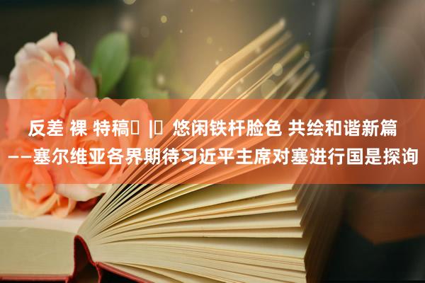 反差 裸 特稿 | 悠闲铁杆脸色 共绘和谐新篇——塞尔维亚各界期待习近平主席对塞进行国是探询